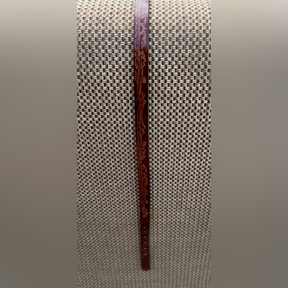 Canale Vintage leather belt brown embossing size S-M - Picture 7 of 17